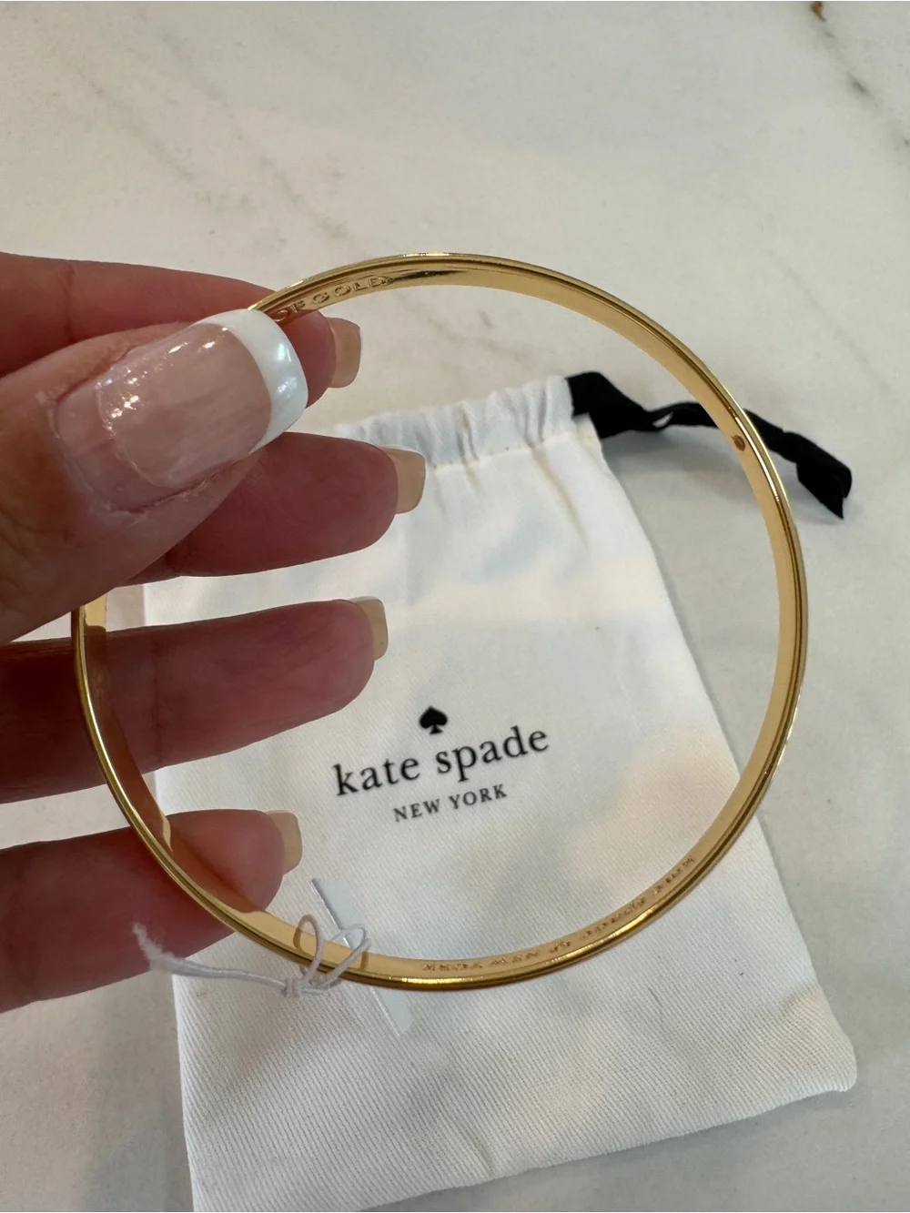 Kate Spade Goldtone Slim Signature “Heart of Gold” Bangle - Picture 4 of 8